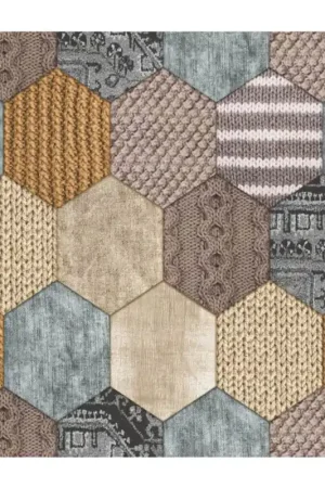 Dutch Wallcoverings Royal Dutch Vliesbehang Patchwork Bruin/Beige 7360-0 Speciale Aanbieding